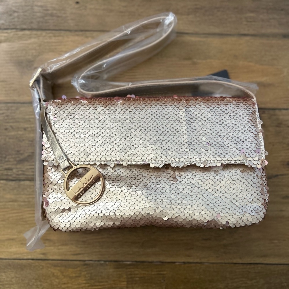 NICOLE MILLER Elegant Gold Sequin Clutch Bag - Picture 7 of 10